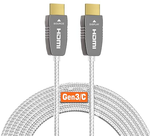 RUIPRO 8K zertifiziertes HDMI 2.1 Glasfaserkabel 10M, Ultra High Speed 48 Gbit/s, 8K@60Hz, 4K@120Hz, Dynamic HDR, eARC, Dolby, HDCP 2.2/2.3, kompatibel mit PS5, Xbox, TV, Beamer, AVR