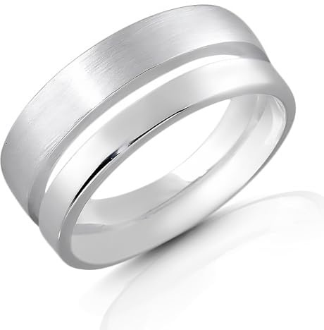 Cassini | Klassischer Ring aus 925er Sterling Silber, schmal und schlicht, teil-mattiert und teil-poliert Damen Ring 3RAG58