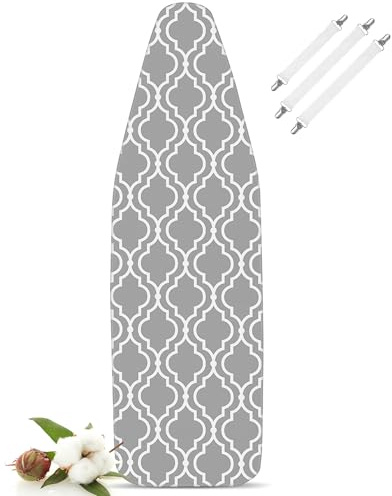 LaFleurs Bügelbrettbezug 120x40 mit Bügeltuch, Bügeltischbezug für Dampfbügelstation, 4 Größen, Baumwolle Komfortpolster, Bügelbezug für 110-122cm x 30-40cm Bügelbrett Bezug, Schnelles Bügeln, M