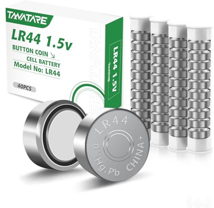 Tanatare 40 Stück LR44 Knopfzellen, 1,5V Alkaline Batterien AG13 A76 SR44 357 303 – ideal für Uhren, Spielzeug, Taschenrechner und Hörgeräte, 5 Jahre Haltbarkeit.knopfzellen lr44,Batterie lr44