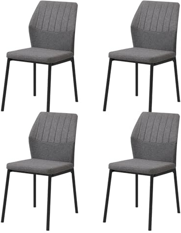 JoyyeSpace Esszimmerstühle 4er Set, Küchenstuhl, Polsterstuhl Stühle, Esszimmer Sitzfläche aus Polyester, für Esszimmer, Wohnzimmer, Schlafzimmer, Dunkelgrau