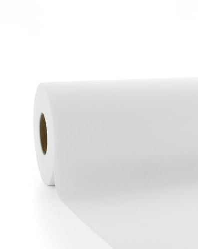 Sovie HORECA Linclass Airlaid Tischdeckenrolle Weiß - Tischdecke 118cm x 25m - Einfarbige Papiertischdecke Rolle - Ideal für Party & Hochzeit