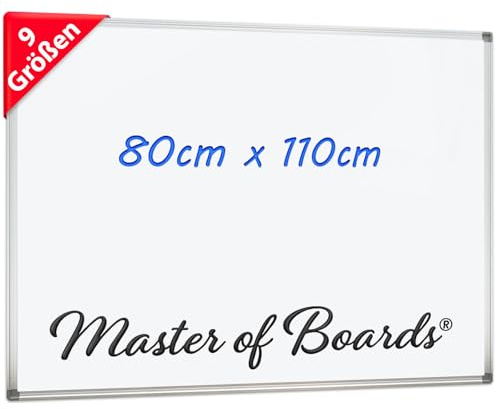 Mob Magnetisches Whiteboard 110x80cm mit Alurahmen und abnehmbare Stiftablage für Büro, Heim und Schule, Magnettafel Kratzfest und trocken abwischbar | Magentboard in Hoch- oder Querformat