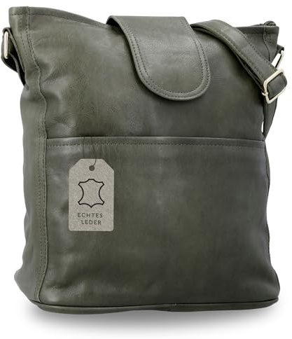 Gusti Ledertasche Damen Jacqueline New Berlin | Handgefertigte Umhängetasche Damen Leder für Alltag & Büro | AirTag-Fach & Praktische Fächeraufteilung