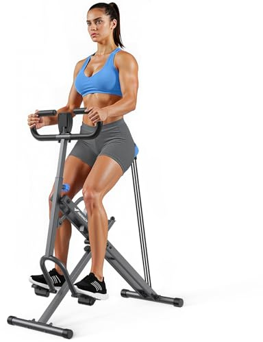 MERACH 2 IN 1 Kniebeugen Rudergerät Faltbare Kniebeugenmaschine, Glute Machine für den Gesäß, Bein und Core Training, 10Min Aufbau für Zuhause und Fitnessstudio, Max 160 KG