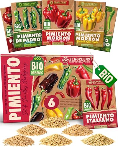 ZenGreens® - Bio Paprikasamen im 6er Set - 6 Paprika Samen für den einfachen Anbau im Garten, Balkon oder Hochbeet - Pflanzensamen - Saatgut