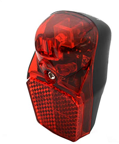 nean LED Fahrrad Dynamo Rücklicht, Schutzblech Rückleuchte mit Reflektor und Standlicht, Fahrradlicht mit StVZO-Zulassung, Outdoor Rückstrahler, Heck Lampe 7 Candela, rot
