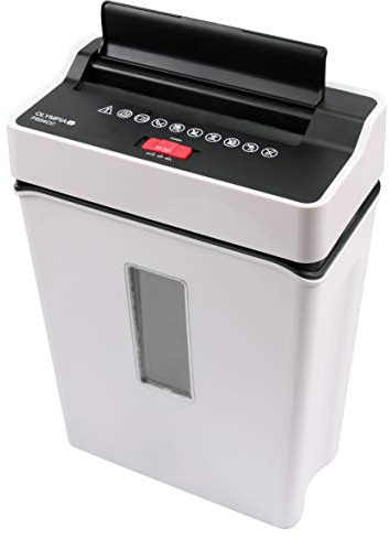 Olympia PS 54 CC Profi Aktenvernichter (mit Partikelschnitt, Sicherheitsstufe P4, Kreditkarte, 8 Blätter 80 g/m², Papierschredder fürs Büro, Papiervernichter, Reißwolf mit Papierkorb, Sichtfenster)