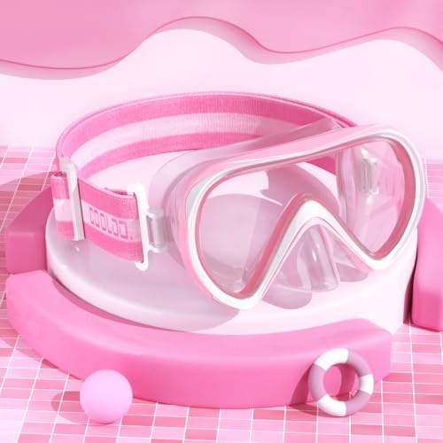 COOLOO Taucherbrille Kinder mit stoffband, Schwimmbrille Kinder für Jungen Mädchen Jugendliche,【Patent】 Schnorchelmaske 180°Panorama HD Anti Nebel Anti-Leck Tauchmaske für 4-16 Jahre
