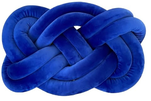 Ueiwffzo Knotenkissen 45 x 35CM Sitzkissen Plüsch Knot Stuhlkissen, Weiche Stuhlpolster Zierkissen Deko für Sofa Bett Stuhl (Blau)