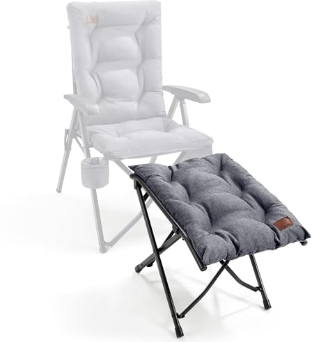 EVER ADVANCED Fußhocker Fußablage Faltbar Klapphocker mit Höhe von 47cm Klappbarer Hocker Gepolstert Fußstütze für Sessel Garten- und Balkonstuhl