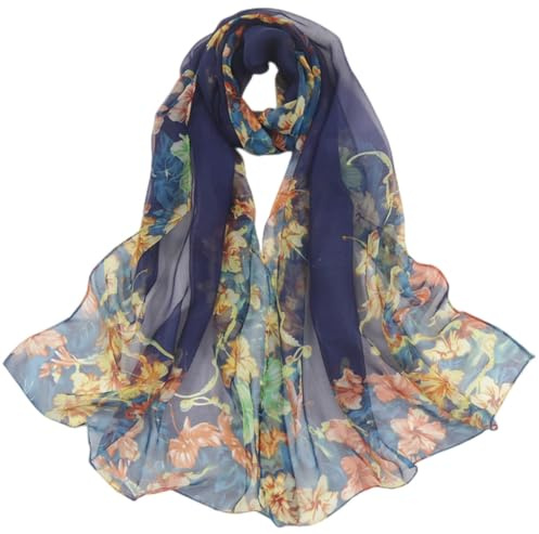 FAIRYGATE Musselin Schal Seidenschal Damen 100 Seide Chiffon Lange Georgette Seidentuch 100% Seiden-schals Stola 51015