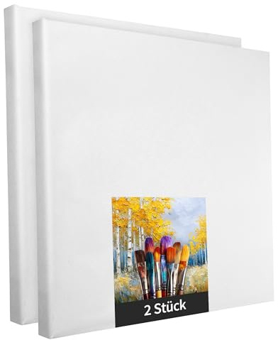 Künstlerleinwand Keilrahmen - 2 Stück - 150x150cm - weiß - zum Bemalen | Weiße Künstlerleinwand zum Bemalen, 2 Stück, 150x150cm, Keilrahmen, Polyester, für Acrylfarben und Textilfarben