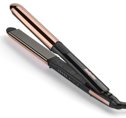 BaByliss Straight And Curl Brilliance Glätteisen – Titanplatten, Anti-Frizz Ionen-Technologie, schnelles Aufheizen in 15 Sekunden, Locken und Glätten, 5 Temperaturstufen bis 235°C, ST482E
