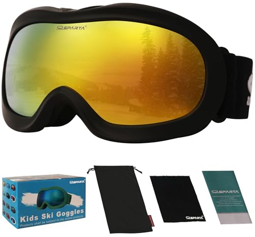 OUTDOORSPARTA Kinder Ski Brille, Kinder Snowboarding Brille für Jungen Mädchen Kleinkind Alter 3-12