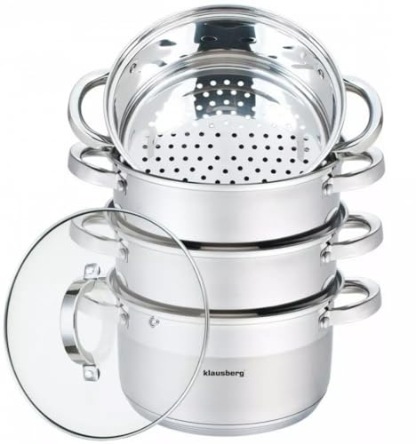 Mantowarka Dampfkocher 20cm Set Induktion Kochtopf Dampfgarer Glasdeck