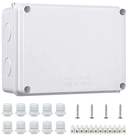 Aoyfuwell Abzweigdose Wasserdicht IP65, Abzweigkasten Aufputz, Verteilerkasten Außen, Elektrische Projektboxen, ABS Kabelanschlussdose für elektrische Anschlussdose Steuerung - 150 * 110 * 70 mm