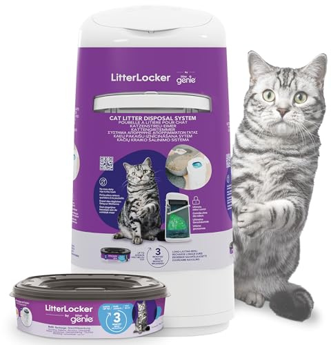 LitterLocker by Litter Genie, DAS ORIGINAL, Katzenstreu-Eimer, 50% ergiebiger, erspart den täglichen Gang zum Mülleimer