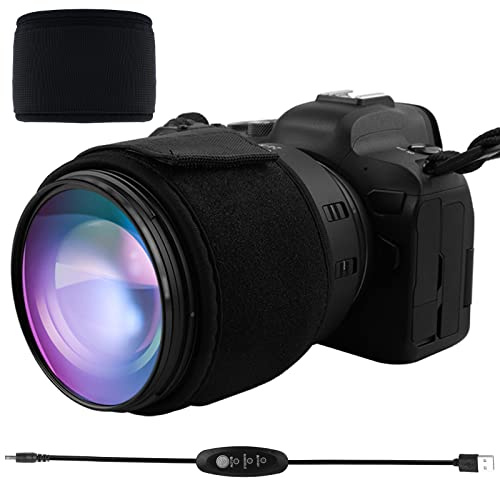 Objektivwärmer - Lens Dew Heater mit Temperaturregler, Tauentferner Linsenheizung Wärmer, Anti Tau Feuchtigkeit Nebel Kamera Teleskop, USB Objektiv Entnebelungsheizung mit Temperaturregler