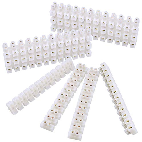 TANCUDER 10 stücke Lüster klemmen Transparent Lüsterklemmen Elastische Lüsterklemmleiste Zweireihig Schraubklemme für Schnellkupplung 360V 10A(PE)