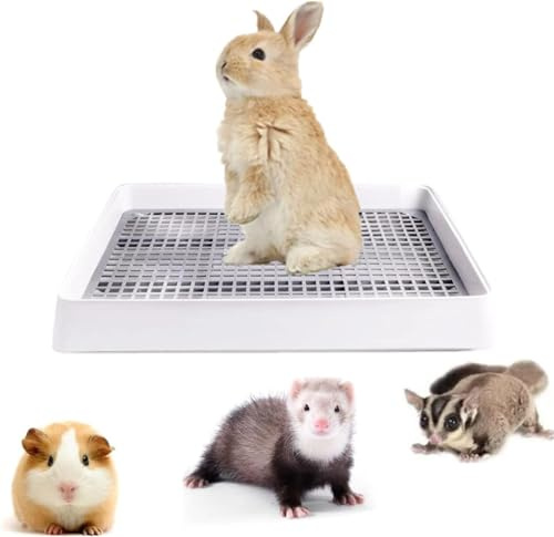 bangminda Große Kaninchenklo zum Trainieren 38,3 x 30,9 cm Töpfchen-Ecktoilette Kaninchenkäfig Kaninchen Toilette Meerschweinchenstreu Klo Hasentoilette für Hamster Frettchen Galesaur Hase Kleintier