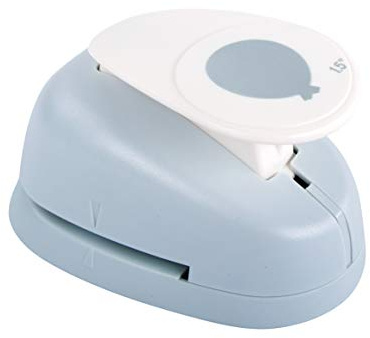 Rayher 69200000 Motivstanzer Ballon, 3,81 cm ø, 1 1/2 Zoll, geeignet zum Stanzen von Papier/Karton bis 200g/m2, Motivlocher Sechseck, Grau