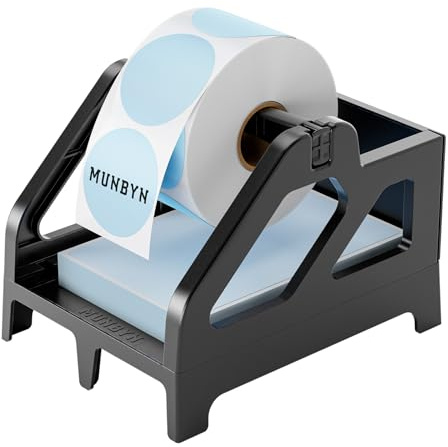 MUNBYN Etikettenträger Etikttenhalter für 4x6 Versandetikettendrucker Label Printer für ITPP130, RW403 & RW402,Schwarz