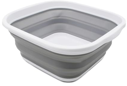 SAMMART zusammenklappbare Wanne (Weiß/Grau, 5.5L Wanne)