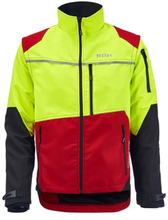 KOX Forstjacke Transform Rot/Gelb Größe 58/60 | KWF-Profi | Wasserabweisend | Atmungsaktiv