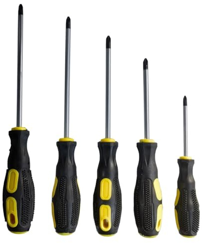 Phillips Schraubendreher Set (5 * 75mm, 6 * 100mm, 6 * 125mm, 6 * 150mm, 6 * 200mm) Phillips Schraubendreher mit magnetischen Spitzen Weicher ergonomischer Griff von Standard- oder Präzisions