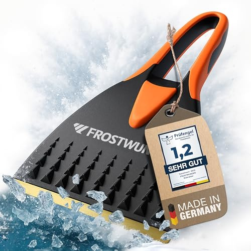 FROSTWUNDER Das Original - Eiskratzer Messingklinge [Made in Germany] - 100% recycelter Eiskratzer Auto Messingklinge - Langlebiger Auto Eiskratzer - Messing Eiskratzer - Scheibenkratzer Auto Stabil