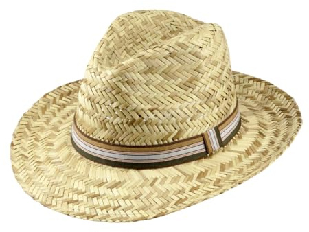 Scheibler Workwear – Strohhut Tom Herren – klassischer Trilby Hut aus Stroh – Sonnenhut für den Sommer – verfügbar in den Größen 58/60-61/62 (Beige)