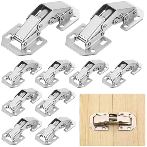 10 Stück 90 Grad Soft Close Scharniere für Schranktüren Softclose Schrankscharniere Aufschraubscharniere, Feder Öffnungswinkel 90° Tür Scharniere für Küchenschrank Kleiderschrank Schranktür Möbel