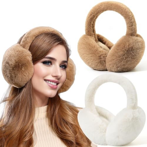 Dwenarry Ohrenwärmer Damen Winter Ohrenschützer Plüsch Ohrenwärmer Faltbare