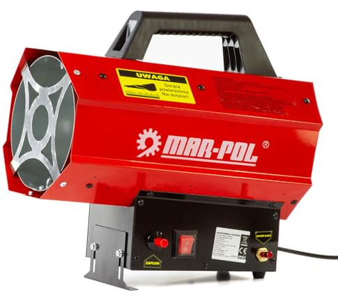 Gasheizer 30 kW mit Schlauch 1,5 m und Reduzierstück, robustes Metallgehäuse, schnelle Zündung, saubere heiße Luft, ideal für Baustellen, Lager und gut belüftete Räume