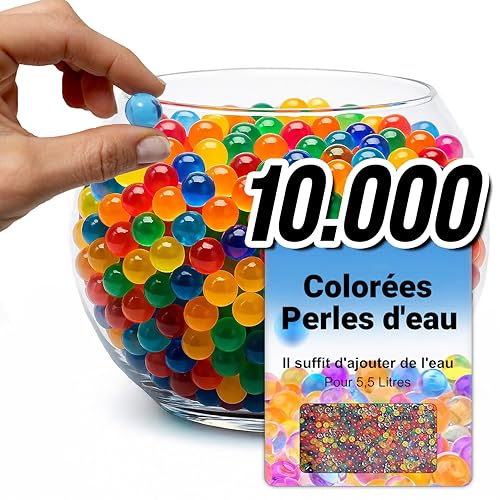 comforder – Wasserperlen für Pflanzen, Bunt Set ca. 10.000 Hydroperlen – Deko Gelperlen für Pflanzen in Vase, Gelkugeln gemischte Farbe