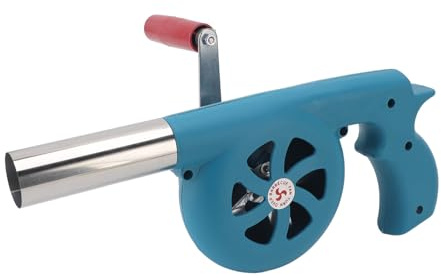 Fockety BBQ-Ventilator-Luftgebläse, Tragbarer Handkurbel-BBQ-Ventilator, Erhöht die Feuerkraft, Schnelles Luftgebläse für Outdoor-Camping und Grillen, Grill-Holzkohlegrills, Herdzubehör