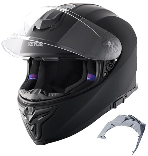 VEVOR Motorradhelm, Integralhelm, Smart Street ABS & High Density Helm mit Wechselglas, ECE-geprüfter bequemer Motocross-Helm, passend für Jugendliche & Erwachsene