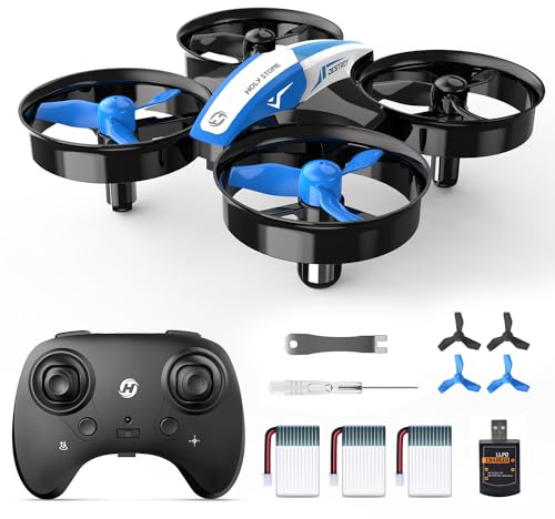 Holy Stone HS210 Mini Drohne für Kinder,RC Quadrocopter Nano Drone mit 3 Akkus 21 Min. Lange Flugzeit, Auto Höhenhaltung, 360° Rollen, Kopfloss Modus, One Key Start Indoor Geschenk Anfänger,Blau,C0