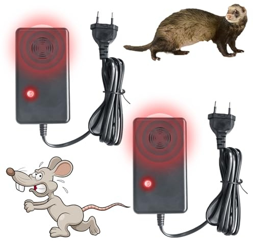 Lomhyve 2 Stück Marderschreck Auto mit Stecker, Marderabwehr Haus, Marderfalle Marder Ultraschall für Marderabwehr Dachboden, Garten, Scheune, Garage, Keller
