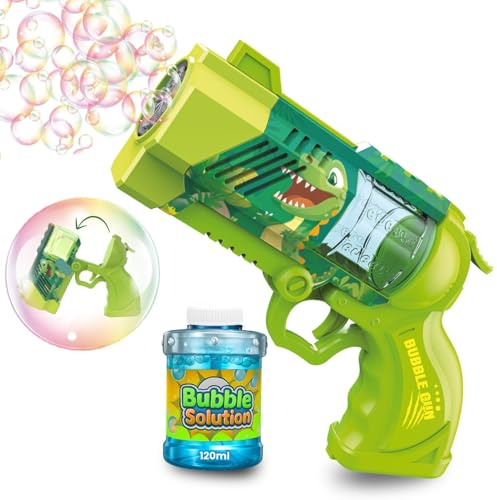 Blubbel Seifenblasenpistole, LED Seifenblasenmaschine, 80ml Seifenblasenflüssigkeit Tank, Seifenblasen Pistole, Blasen Kanone, Luftblasen Bazooka Bubble Gun, Geschenke für Kinder, Hochzeit