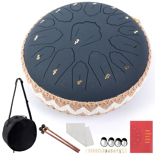 LOMUTY Handpan, Steeldrum, Handtrommel Musikinstrumente, Marineblau