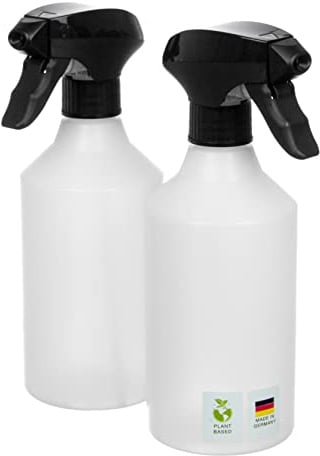 AP Nachhaltige Sprühflasche GREEN PE 2 x 500 ml I Zerstäuber mit verstellbarem Sprühkopf I Für Pflanzen, Reinigung & Haushalt I Chemikalienbeständige Sprühflasche aus biobasiertem Kunststoff