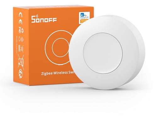 SONOFF SNZB-01P Zigbee Schalter,Zigbee 3.0 Smart Switch,2 Way Zigbee Lichtschalter Unterstützt die Erstellung Intelligenter Szenen Kompatibel mit Alexa/Smarthing/HA/IFTTT,Zigbee Hub Erforderlich