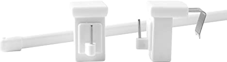 Deco-Raum Vitragestange 1 Stück ausziehbar weiß Länge 100-160 cm mit drehbarem Fensterhaken für Fensterrahmen 10-27mm Scheibenstange oval Gardinenstange ohne bohren