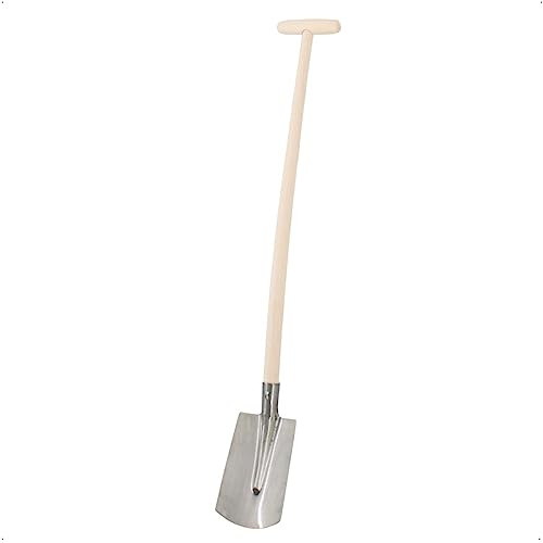 Kinder-Spaten aus Metall, 92 cm Kinderspaten mit Buchen-Stiel | Gartenspaten für Kinder ab 3 Jahren, poliertes Metallscheit 20 x 12 cm, T-Griff ideal für Sandkasten & Garten
