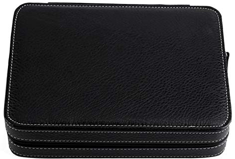 Cyrank Uhrenbox für 8 Uhren, Watch Box, Uhren Aufbewahrungsbox, Uhrenkasten mit Reißverschluss, Uhrenkoffer, Aufbewahrungstasche für Reiseuhren für 8 Uhrenarmbänder, Uhrenschmuck(Schwarz)