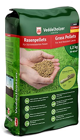 Veddelholzer Garten Rasenpellets Dürreresistenter Rasen - Rasensamen trockenresistent für robusten und widerstandsfähigen - Grassamen zur Einsaat und Nachsaat - Samen geeignet für Schattenrasen