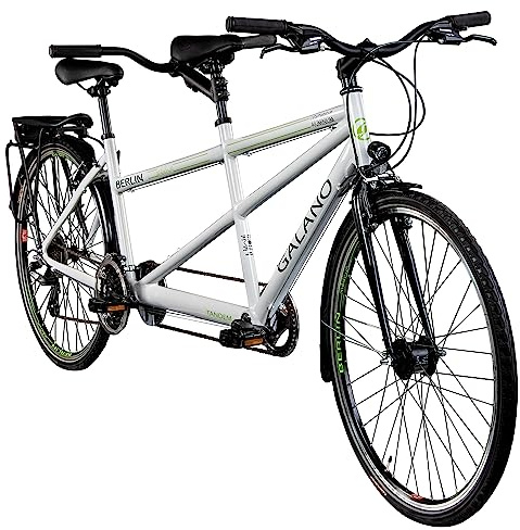 Galano Tandem Fahrrad 700c Berlin 28 Zoll Trekkingrad 21 Gang Touring (weiß, 51/46 cm)
