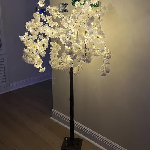 Beleuchteter Kirschblütenbaum,LED künstlicher Baum,1.2M Bonsai Baumlicht,rosa Kirschblütenbaum mit Licht für Innendekoration,Familienhof Hochzeitsfeier Feiertag Weihnachtsdekoration,warmes weißes